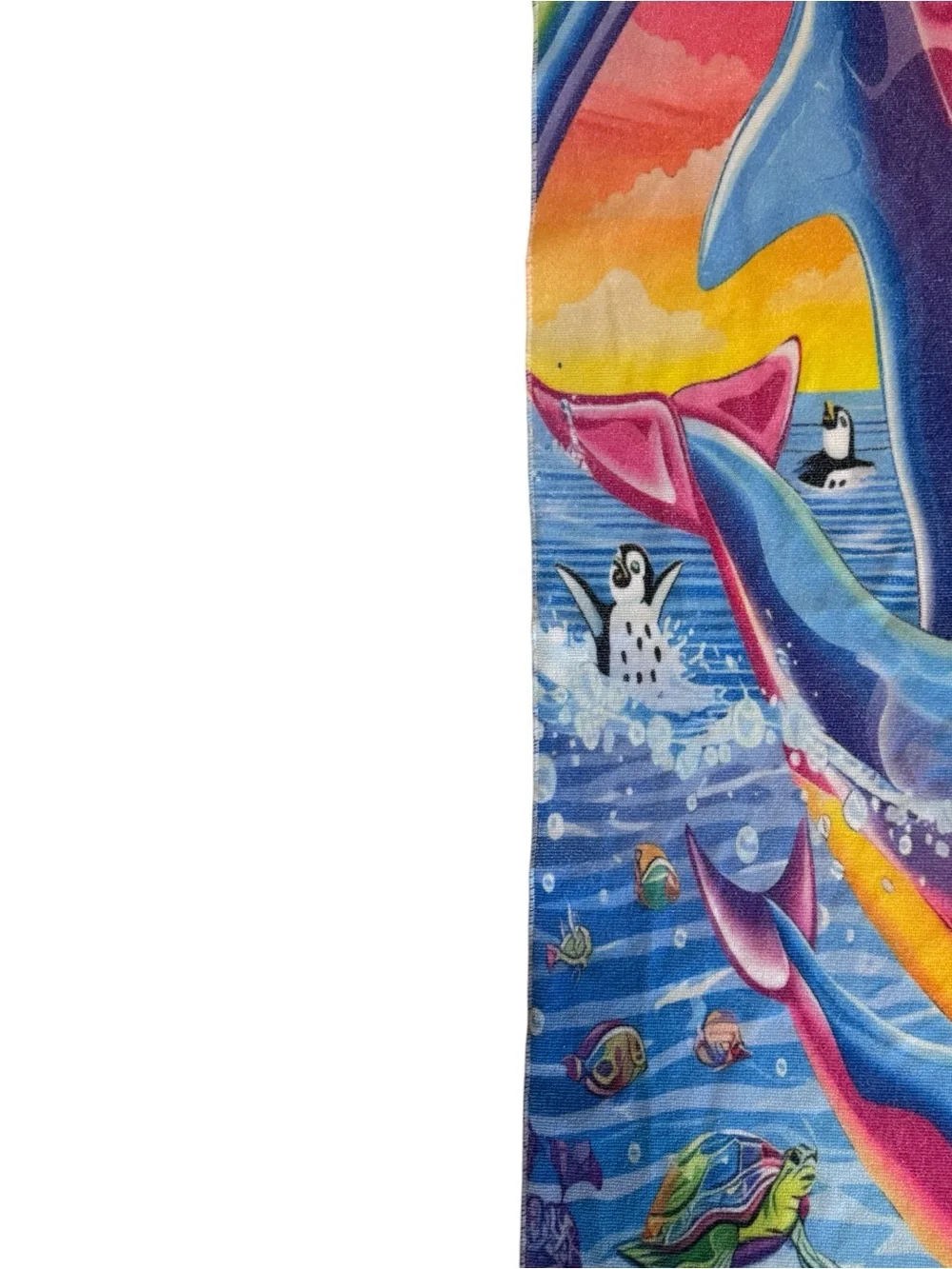 Vintage Y2K Lisa Frank Dolphin Inspired Beach Towel